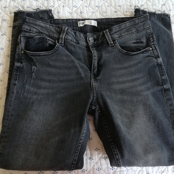 Zara Size 8 Skinny Leg Cut Gray Jeggings - Picture 3 of 12